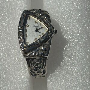 Vintage Brighton silver cuff watch